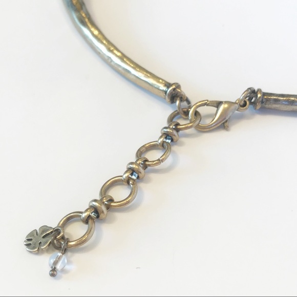 Lucky Brand Hammered Gold Beaded Collar Necklace - Picture 4 of 5